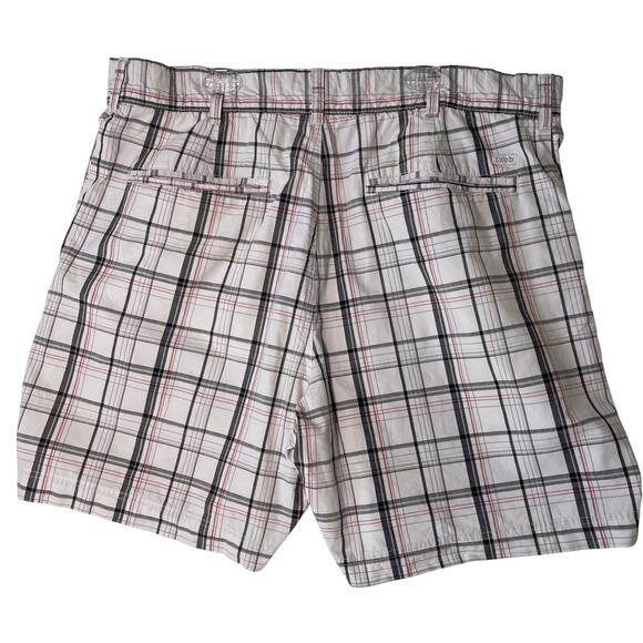 IZOD Shorts Mens 38 Plaid 9" Inseam Chino Flat Front Golf Summer - Picture 3 of 4